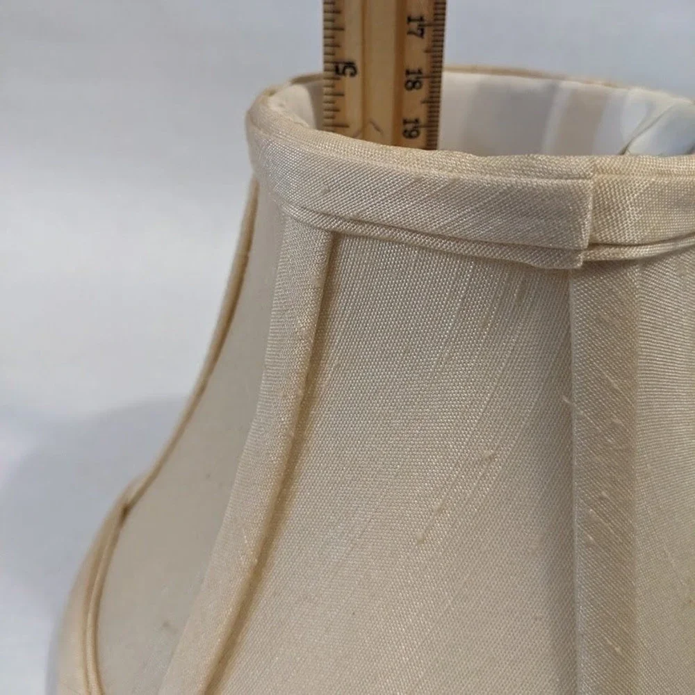 Set of 5 Cream Faux Silk Bell Chandelier Lamp Shades Clip On 5 Inch Off White